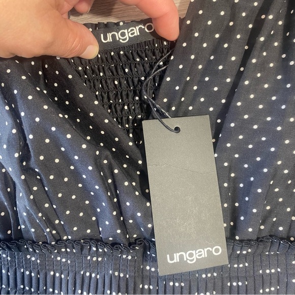 Emanuel Ungaro Denise Black Polka Dot Midi Dress | Size S | $695 Retail - Picture 7 of 14